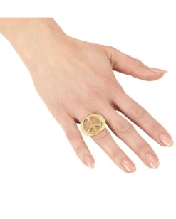 Hippie Ring Peace & Love -FaschingFreude Verkäufe hippie ring peace and love hippie schmuck hippie kostuemzubehoer 22896 02
