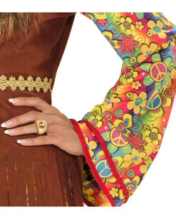 Hippie Ring Peace & Love -FaschingFreude Verkäufe hippie ring peace and love hippie schmuck hippie kostuemzubehoer 22896 03