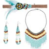 Indianerin Kostümaccessoire 4-tlg. -FaschingFreude Verkäufe indianerien kostuemschmuck native indian girl jewellery western kostuemzubehoer indianer schmuck 36612 01