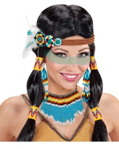 Indianerin Kostümaccessoire 4-tlg. 8 Indianerin Kostümaccessoire 4-tlg. -FaschingFreude Verkäufe indianerien kostuemschmuck native indian girl jewellery western kostuemzubehoer indianer schmuck 36612 03