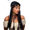 Indianerin Perücke Mit Mittelscheitel & Stirnband -FaschingFreude Verkäufe indianerin peruecke mit feder sqauw peruecke mit stirnband und feder 8801325 02