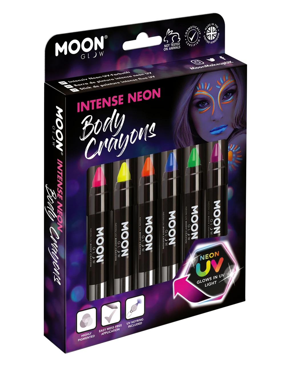 6 Intensive Neon UV Make-Up Stifte 3 6 Intensive Neon UV Make-Up Stifte