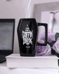 Coffin Break Tasse KILLSTAR -FaschingFreude Verkäufe killstar coffin break tasse gothic coffin shaped mug gothic und halloween geschirr und tassen 51233