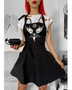 Devil Cat Kochschürze KILLSTAR -FaschingFreude Verkäufe killstar devil cat kochschuerze killstar devil cat kitchen apron gothic kuechenschuerze 53328 2
