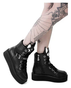 Keiko Kitty High Top Sneaker KILLSTAR -FaschingFreude Verkäufe killstar keiko kitty high top sneaker gothic fashion und accessoires online kaufen 51605 5