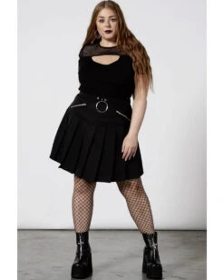 No Lip Falten Rock KILLSTAR -FaschingFreude Verkäufe killstar no lip falten rock killstar no lip pleated skirt gohtic kleider und roecke gotik mode 52291 3