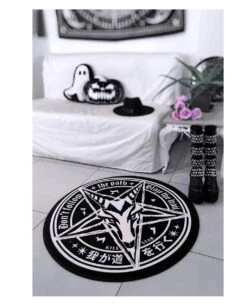Runder Baphomet Trailblazer Teppich KILLSTAR -FaschingFreude Verkäufe killstar runder trailblazer teppich gothic teppichvorleger killstar trailblazer round rug gothic wohnaccessoire 50930 02