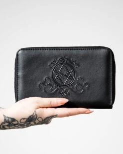 Spellcaster Geldbörse KILLSTAR -FaschingFreude Verkäufe killstar spellcaster geldboerse mit pentagram applikation gothic geldbeutel gothic accessoires killstar accessoire gothic portmonnaie 52806 1