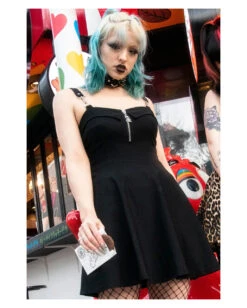 Wide Skater Kleid KILLSTAR 7 Wide Skater Kleid KILLSTAR -FaschingFreude Verkäufe killstar wide skater dress killstar gothic mode gothic kleid 51031 03