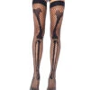 Netz-Overknees Skelettmotiv -FaschingFreude Verkäufe knochen overknees gothic struempfe fuer halloween gothic fashion skelett halloween kostuem zubehoer 29138