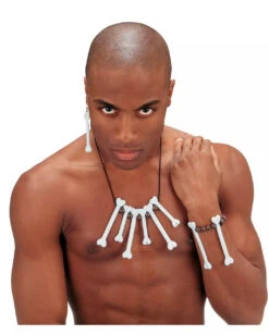 Neandertaler Knochenschmuck -FaschingFreude Verkäufe knochen schmuckset bones jewelry kostuemzubehoer neandertaler kette steinzeitschmuck 18472 004