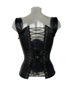 Korsett Mit Haken Und Schulterriemen -FaschingFreude Verkäufe kunstleder korsett mit schulterriemen gothic corsage faux leather corset 36884 2
