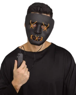 Leuchtende LED Maske Gelb - Schwarz 5 Leuchtende LED Maske Gelb - Schwarz -FaschingFreude Verkäufe leuchtende led maske gelb schwarz 37508