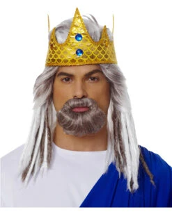 König Der Meere Perücke Mit Bart -FaschingFreude Verkäufe meereskoenig peruecke mit bart meeresgott poseidon frisur fuer fasching karnevalsperuecke herren 36118 2