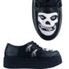 Schwarze Misfits Skull Creepers Schuhe -FaschingFreude Verkäufe misfits skull schuhe halloween schuhe gothic schuhe halloween accessoire gothic accessoire gothic styled 52814