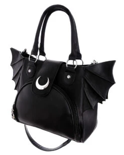 Mond Gothic Handtasche Mit Fledermausflügel -FaschingFreude Verkäufe moon bag gothic handtasche mit fledermausfluegel moon bag gothic handbag with bat wings 53770 02
