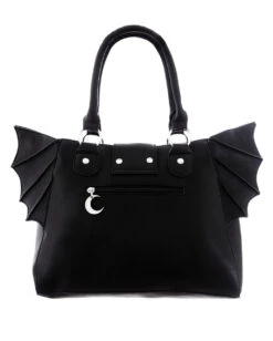 Mond Gothic Handtasche Mit Fledermausflügel -FaschingFreude Verkäufe moon bag gothic handtasche mit fledermausfluegel moon bag gothic handbag with bat wings 53770 03