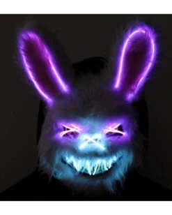Beleuchtete Hasen LED Maske -FaschingFreude Verkäufe neon licht bunny maske neon light bunny mask halloween horror hasen maske 53434 5