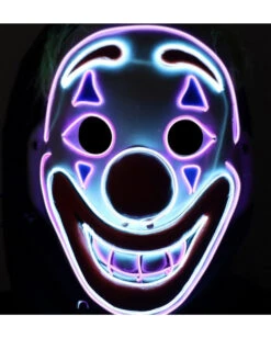 Beleuchtete Clown LED Maske 11 Beleuchtete Clown LED Maske -FaschingFreude Verkäufe neon licht clown maske neon light clown mask halloween horror clown maske 53433 5