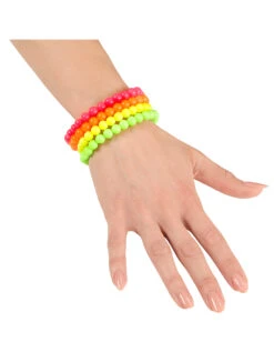 Neon Perlenarmband 4er Set -FaschingFreude Verkäufe neonperlenarmband perlenarmband in neonfarben 80er jahre modeschmuck 80ies party 23155 3