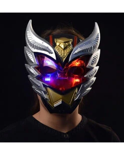 Kinder Maske Roboter Mit Licht -FaschingFreude Verkäufe ninja krieger maske mit licht ninja kunststoff maske beleuchtet faschingsmaske 28723