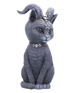 Mystische Katzenfigur Mit Ziegenhörner 26,5cm -FaschingFreude Verkäufe okkulte katzenfigur mit ziegenhoerner occult cat figure with goat horns gothic deko halloween deko 50743 04
