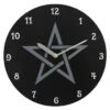 Wanduhr Mit Pentagramm 28cm -FaschingFreude Verkäufe pentagramm wanduhr pentagram wall clock wicca uhr pegan uhr gothic deko 51193 01
