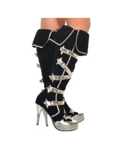 Gold-schwarze Piraten Stiefel 8 Gold-schwarze Piraten Stiefel -FaschingFreude Verkäufe piraten stiefel schwarz gold musketier kostuemschuhe pirate costume boots 35687 2