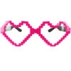 Neonpinke Pixel Herzbrille -FaschingFreude Verkäufe pixel herz brille neonpink faschingsbrille mit herzen neon party accessoires jga party zubehoer 8801913