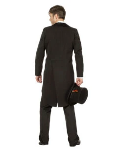 Schwarzer Deluxe Herren Kostüm-Frack -FaschingFreude Verkäufe premium kostuem frack herren schwarz elegante kostuemjacke smoking costume coat black 36460 3