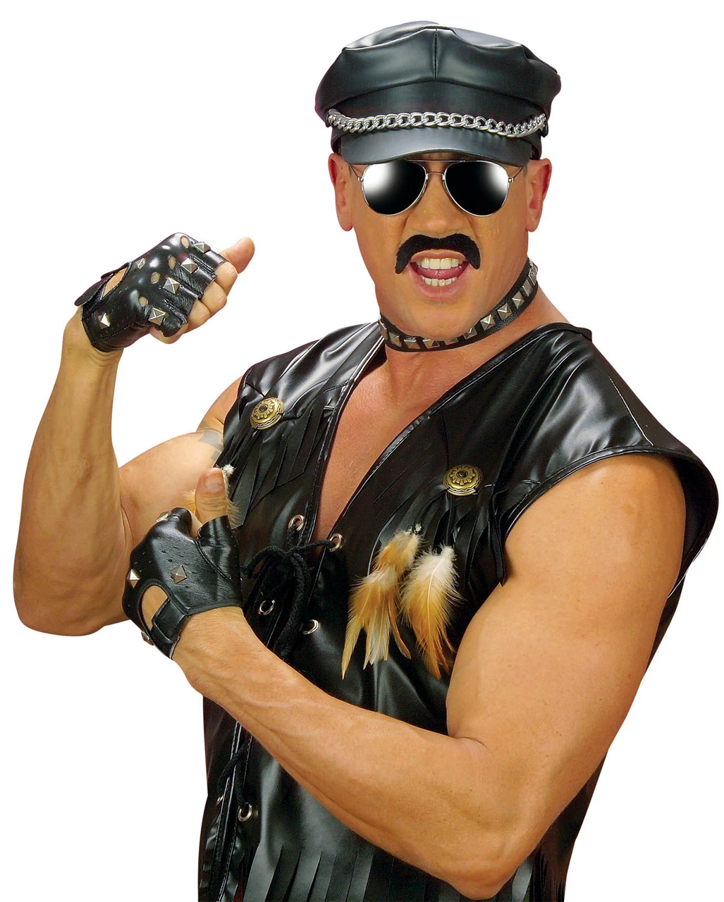 Rocker & Biker Handschuhe Mit Nieten 4 Rocker & Biker Handschuhe Mit Nieten – Bild 2