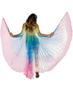 Regenbogenfarbene Isis Flügel -FaschingFreude Verkäufe regenbogen xxl fluegel rainbow wings with support sticks riesen fluegel als kostuemzubehoer stelzenlaeufer fluegel 29157 2