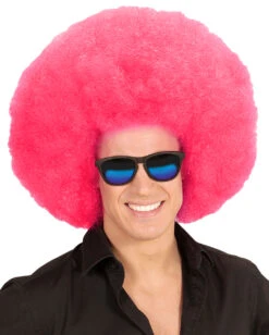 XL Afro Perücke Pink -FaschingFreude Verkäufe riesige afro peruecke pinke pink oversized afro wig faschingsperuecke karnevals peruecke 38101 03