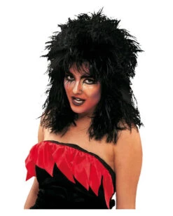 Schwarze Rocker Langhaarperücke