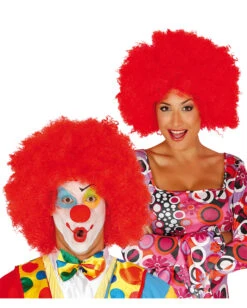 Perücke Afro Clown Rot -FaschingFreude Verkäufe rote afro clown peruecke karnevalsperuecke clownverkleidung red afro clown wig 26446 2