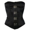 Schwarzes Satin Korsett Mit Haken -FaschingFreude Verkäufe satin vollbrust korsett mit haken schwarz gothic corsage dracula clothing corset 36883 1