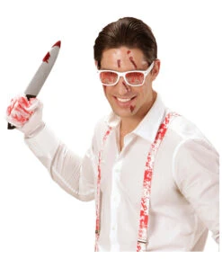 Metzgermesser Mit Blutspritzer -FaschingFreude Verkäufe schlachtmesser mit blutspritzer spielzeugwaffe metzgermesser butcher knife with blood splatter 38516 03