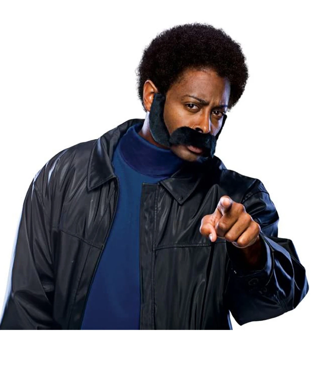 Schwarze Koteletten Und Schnauzbart