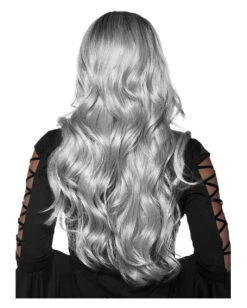 Ombre Perücke Schwarz-silber -FaschingFreude Verkäufe schwarz silberne ombre peruecke black silver ombre wig halloween peruecke schwarzer engel frisur 54143 2