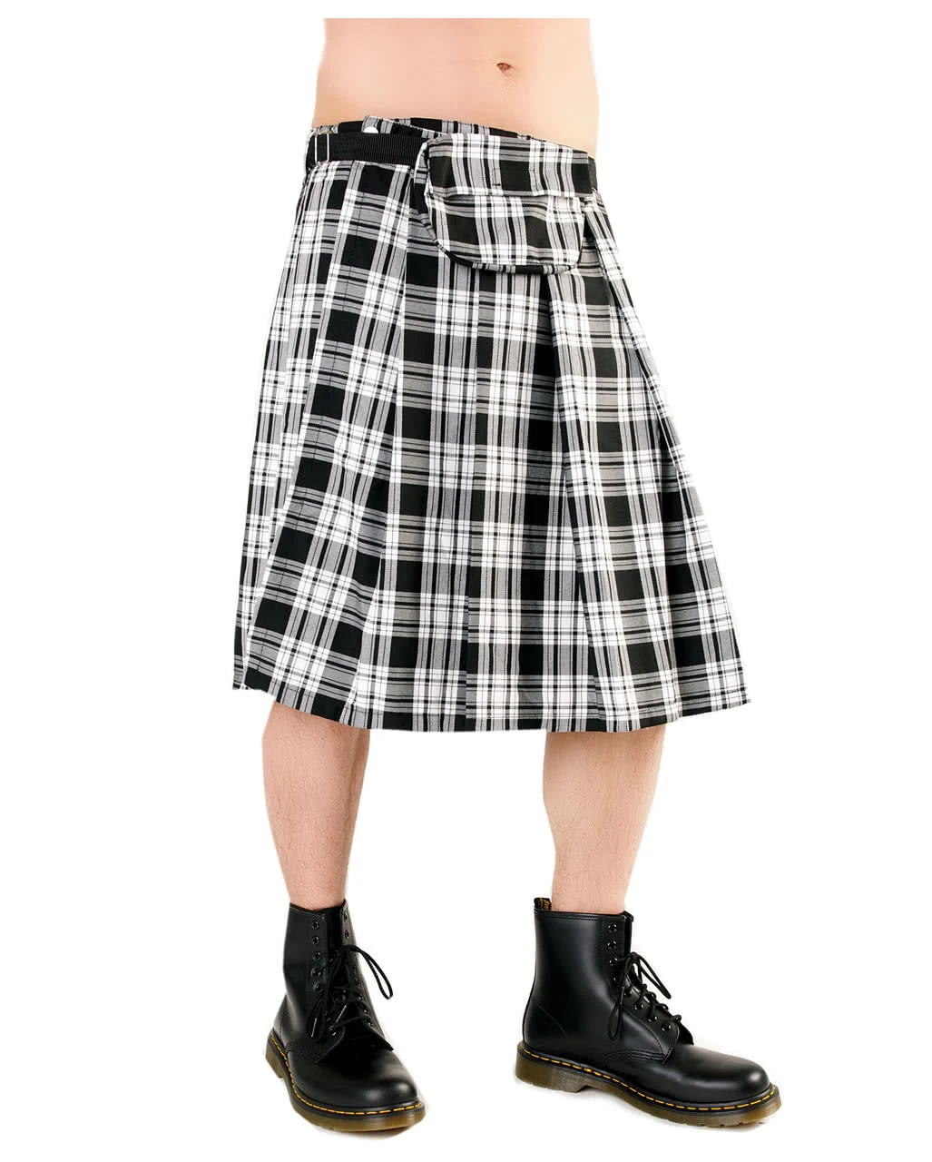 Tartan Kilt Kurz Black Pistol Schwarz/weiß 3 Tartan Kilt Kurz Black Pistol Schwarz/weiß