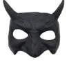 Schwarze Teufels Halbmaske Mit Hörner -FaschingFreude Verkäufe schwarze goblin halbmaske mit hoerner black devil halfmask with horns teufelsmaske 50489 01