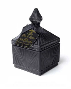 Schwarze Rose Gothic Duftkerze Im Antik Glas Small