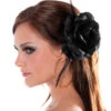 Schwarze Rosenblüte Mit Haarclip & Haargummi -FaschingFreude Verkäufe schwarze rose mit haarclip und haargummi black rose with haar clip and hair tie 39727 01