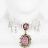 Viktorianische Halskette Mit Rosa Schmuckstein