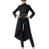 Schwarzer Langer Gothic Damenmantel Mit Spitze -FaschingFreude Verkäufe schwarzer gothic damen langmantel black gothic long coat for woman gothic kleidung 54558 01