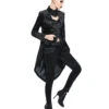 Schwarzes Gothic Damenjackett Mit Schwalbenschwanz -FaschingFreude Verkäufe schwarzer gothic damenfrack mit schwalbenschwanz black gothic ladys jackett with tailcoat 54557 01