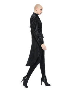 Schwarzes Gothic Damenjackett Mit Schwalbenschwanz -FaschingFreude Verkäufe schwarzer gothic damenfrack mit schwalbenschwanz black gothic ladys jackett with tailcoat 54557 02