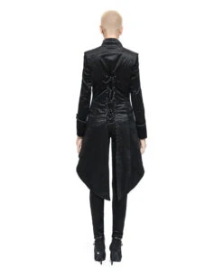 Schwarzes Gothic Damenjackett Mit Schwalbenschwanz -FaschingFreude Verkäufe schwarzer gothic damenfrack mit schwalbenschwanz black gothic ladys jackett with tailcoat 54557 03