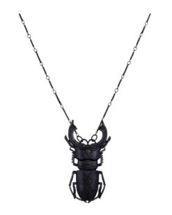 Schwarzer Hirschhornkäfer Gothic Halskette -FaschingFreude Verkäufe schwarzer lucanus cervus kaefer gothic haskette black lucanus cervus beetle gothic necklace 53774 03