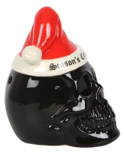 Schwarzer Totenschädel Mit Weihnachtsmütze Teelichthalter 11 Schwarzer Totenschädel Mit Weihnachtsmütze Teelichthalter -FaschingFreude Verkäufe schwarzer totenkopf mit nikolausmuetze black skull with santa hat gothic deko weihnachtsdeko 54280 04